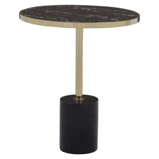 Orizone Round End Table - Black, Marble image