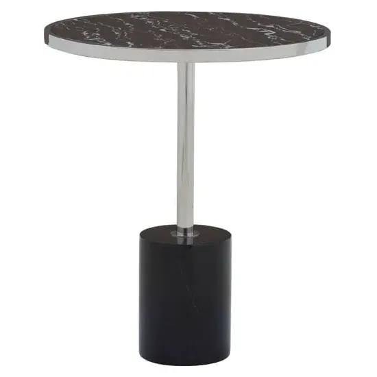 Orizone Round End Table - Black, Marble image