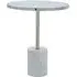 Orizone Round End Table - White, Marble