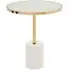 Orizone Round End Table - White, Marble