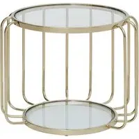 Orizone Side Table with Cage Base - Gold, Glass