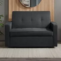 Orlando 2-Seater Fabric Sofa Bed - Charcoal alternate view