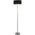 Orleans Chrome Floor Lamp with Black Shade - Silver