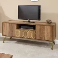 Ormskirk TV Stand with 2 Doors 1 Drawer - Oak, Wood