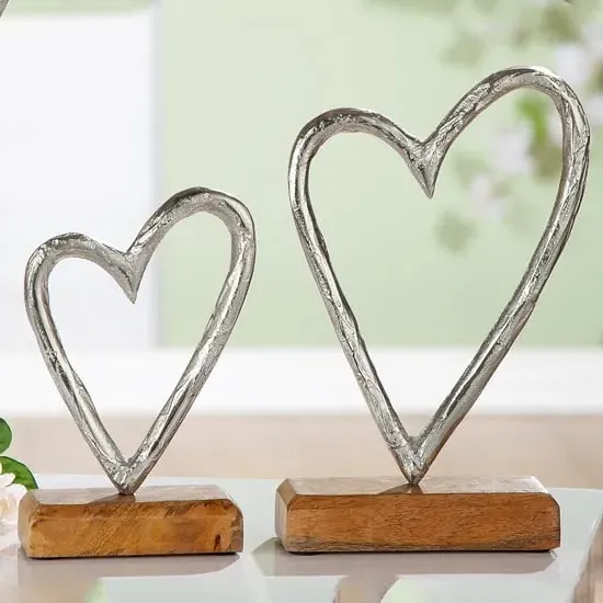 Oro Heart Sculpture - Silver, Aluminium
