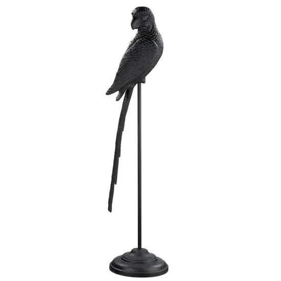 Oro Large Parrot Sculpture - Black, Aluminium