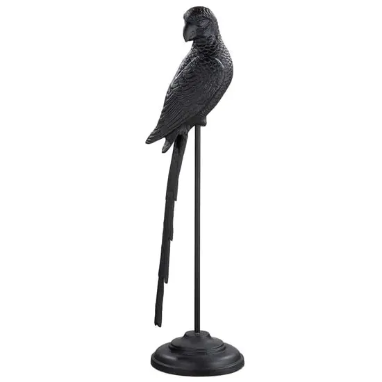 Oro Small Parrot Sculpture - Black, Aluminium image