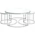 Oromo Nesting Coffee Tables - Clear Glass, Stainless Steel