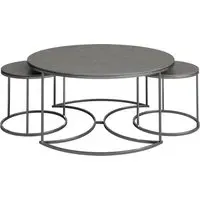 Oromo Nesting Coffee Tables - Matte Grey, Sintered Stone Ceramic