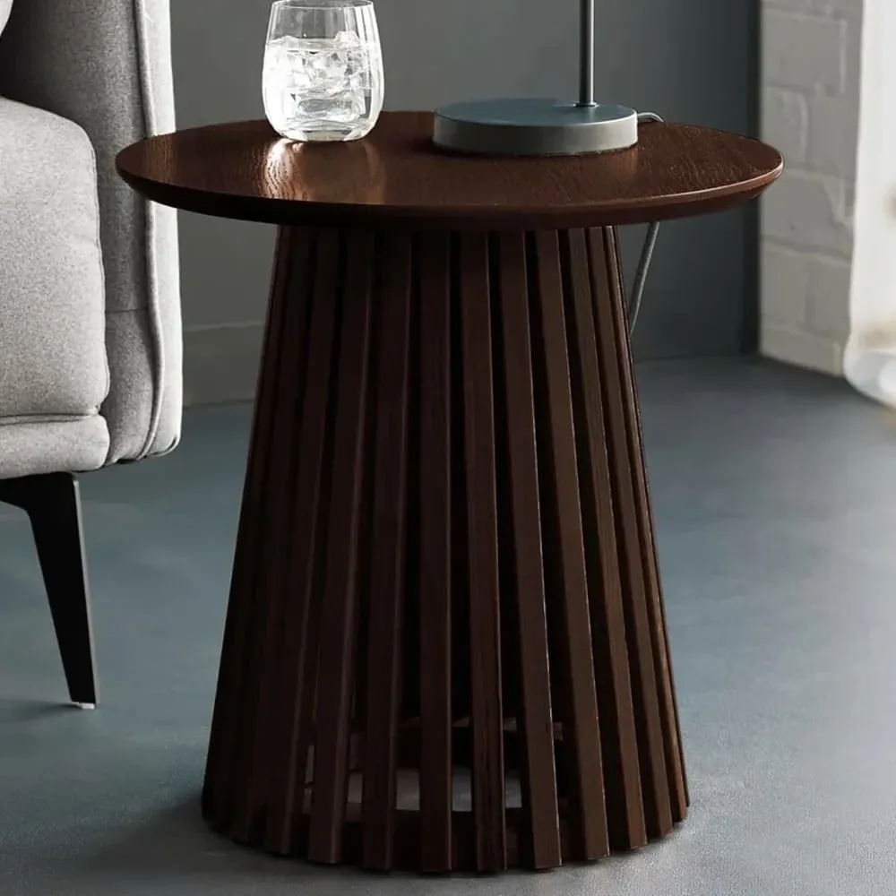 Orono Round Lamp Table - Dark Brown, Wood product