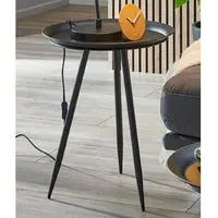 Orono Small Round Side Table - Black, Metal