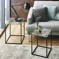 Orono Square Set of 2 Side Tables - Bronze, Metal