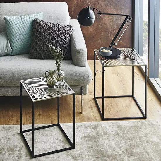 Orono Square Set of 2 Side Tables - Bronze, Metal