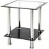 Orono Square Side Table with Undershelf - Clear, Glass