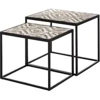 Orphee Set of 2 Side Tables - White, Fir Wood