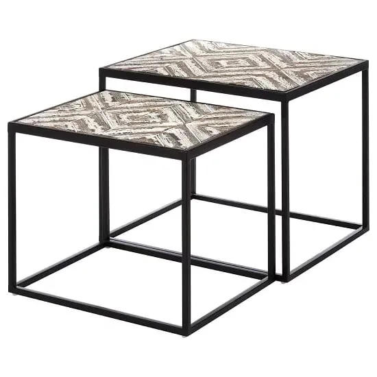 Orphee Set of 2 Side Tables - White, Fir Wood image