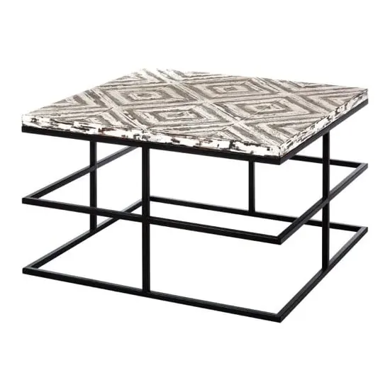 Orphee Square Coffee Table - White, Fir Wood
