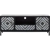 Orphee TV Stand with 2 Doors 1 Drawer - Black