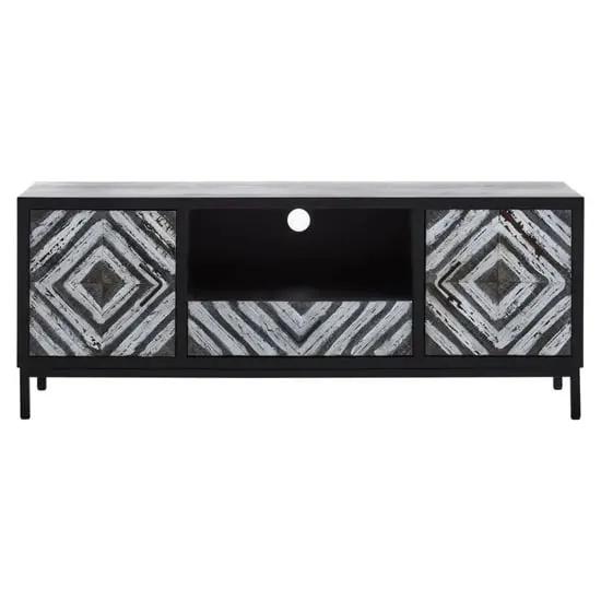Orphee TV Stand with 2 Doors 1 Drawer - Black image