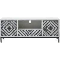 Orphee TV Stand with 2 Doors 1 Drawer - White