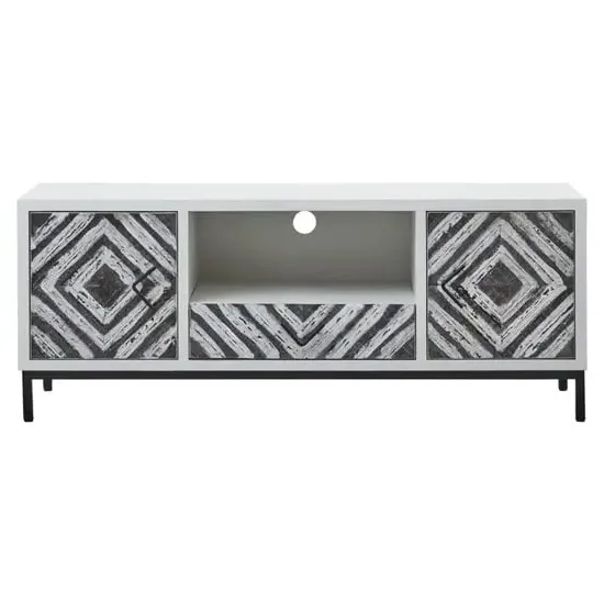 Orphee TV Stand with 2 Doors 1 Drawer - White