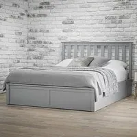 Orpington Double Bed with Storage - Grey, Wood