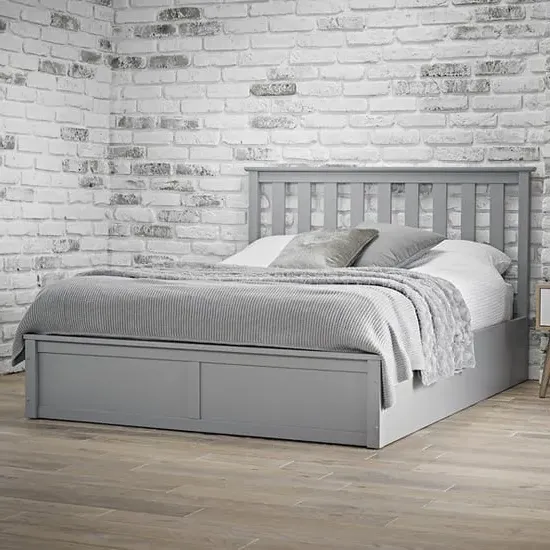 Orpington Double Bed with Storage - Grey, Wood image