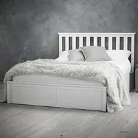 Orpington King Size Bed Frame with Storage - White, Wood