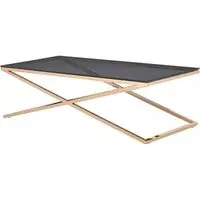 Orson Coffee Table - Gold, Smoked Glass