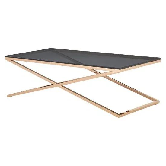 Orson Coffee Table - Gold, Smoked Glass image