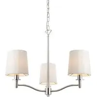 Ortona 3 Light Pendant Light - White, Bright Nickel