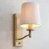 Ortona Fabric Wall Light with Toggle Switch - White, Brass