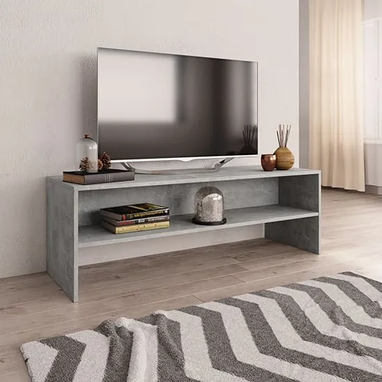 Orya TV Stand with Undershelf - Concrete Effect, Chipboard