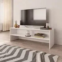 Orya TV Stand with Undershelf - White, Chipboard