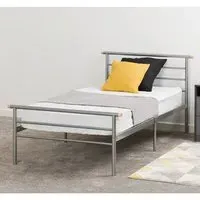 Osaka Single Bed Frame - Silver, Metal