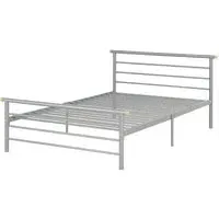 Osaka Small Double Bed Frame - Silver, Metal