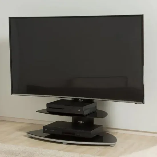 Osama Glass TV Stand with Bracket - Black image