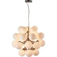 Oscar 28 Light Pendant Light - Satin Nickel, Opal Glass