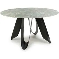 Oshawa Round Dining Table Marble Effect - Green, Ceramic alternate view