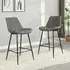 Oston Bar Chairs - Grey, Faux Leather