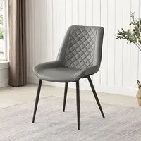 Oston Dining Chair - Grey, Faux Leather