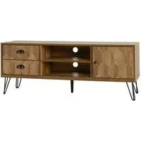 Otelia Wooden TV Unit - Black, Oak Effect