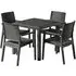 Ottawa Dining Table with Laporte 4 Chairs - Dark Grey, Rattan