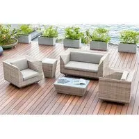 Ottery 2-Seater Sofa Set with Coffee Table - Pearl