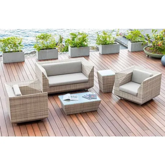 Ottery 2-Seater Sofa Set with Coffee Table - Pearl image