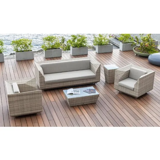 Ottery 3-Seater Sofa Set with Coffee Table - Pearl