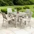 Ottery Glass Dining Set with 4 Fiji Armchairs - Pearl