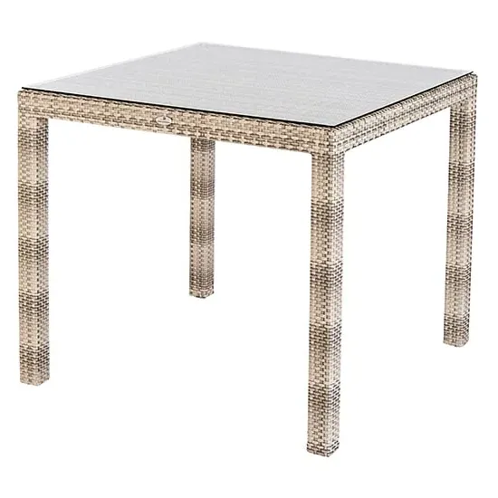 Ottery Outdoor Fiji Round Glass Top Dining Table - Pearl image