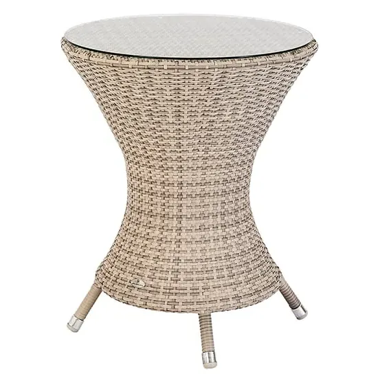 Ottery Wave 600mm Glass Top Bistro Table - Pearl image