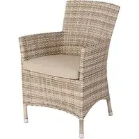 Ottery Wave Dining Armchair with Cushion - Pearl